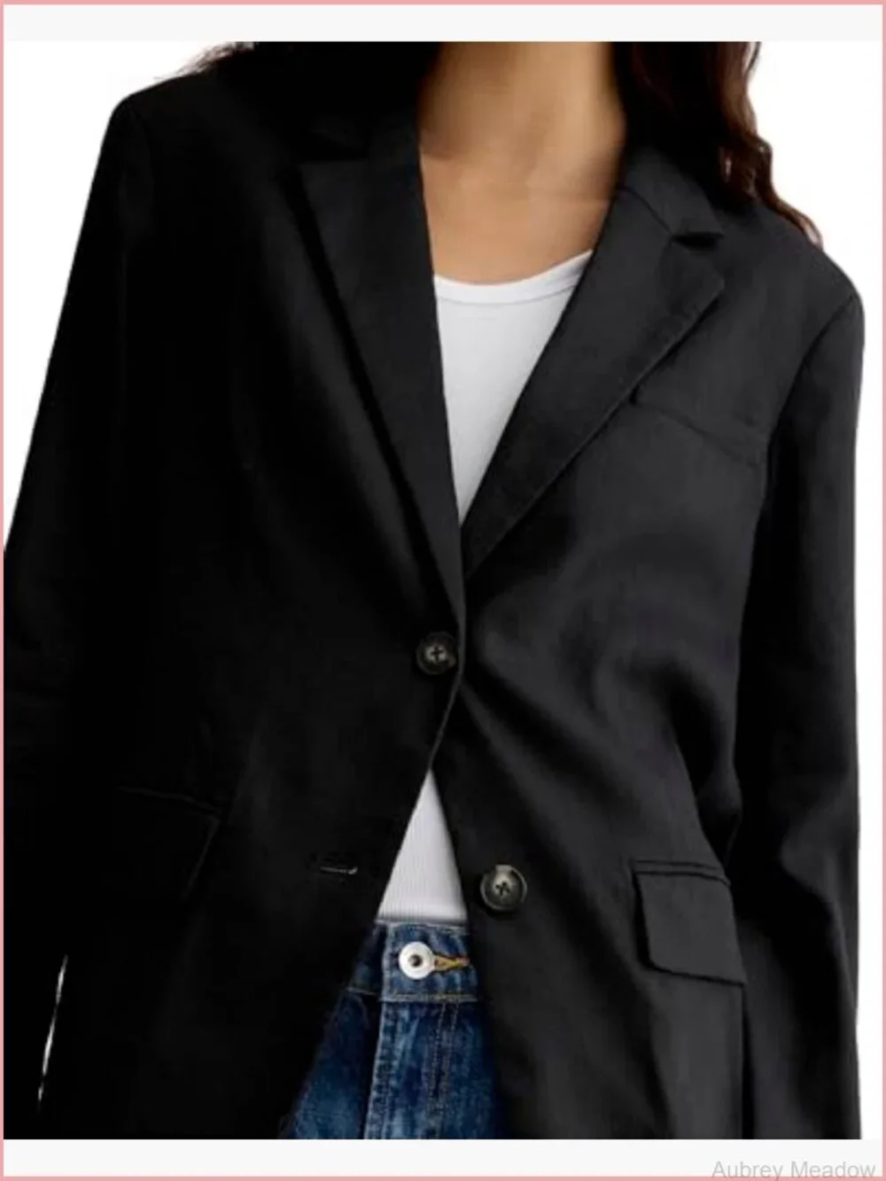 Oversized Blazer - Buttersmooth Tencel Cotton, Notched Lapel, Button Front,